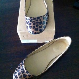 Jcrew printed patent tortoise ballet flats