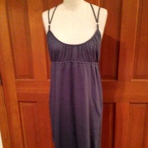 Grey knit dress with strapping details