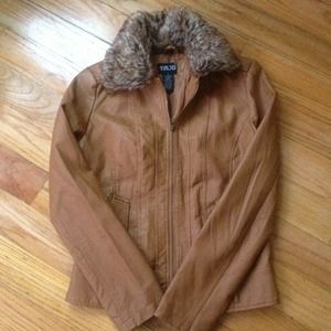 Tan leather jacket