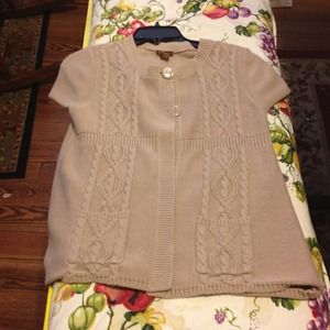 Short sleeve sweater cardigan