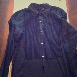 Womens Black button down