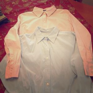 Women's pink and blue button down