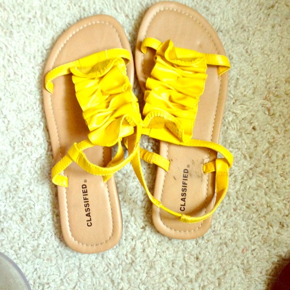 Bright yellow sandals