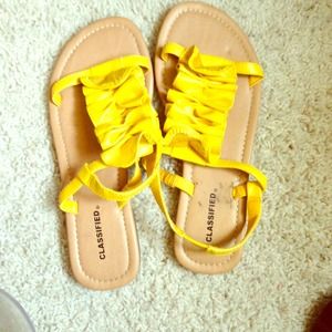 Bright yellow sandals