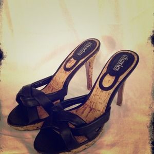 Charles David: black, cork bottom pumps