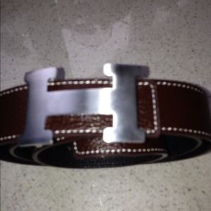 Hermes inspired leather belt