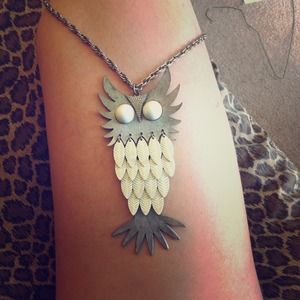 Vintage giant owl necklace.