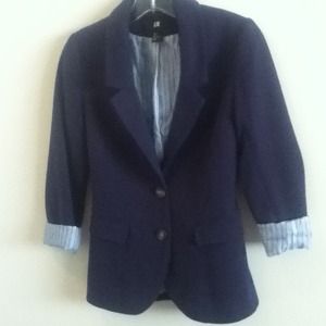 Navy Blazer with Elbow patch detail