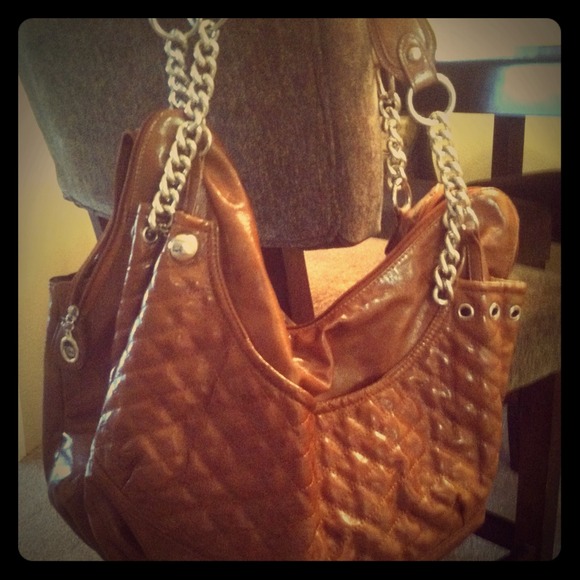 Brown chains handbag