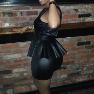 Leather & gold leather dress by Love culture