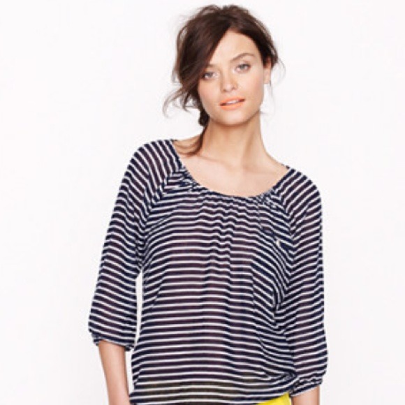 J. Crew Whisper Gauze Peasant Blouse. Size L