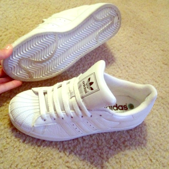 All white Adidas shoes