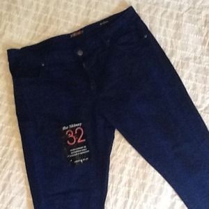 Just Fab Cobalt blue, snake print skinny jeans