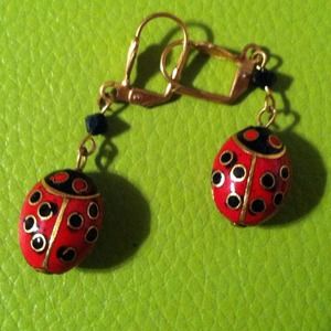 Gold ladybug earrings