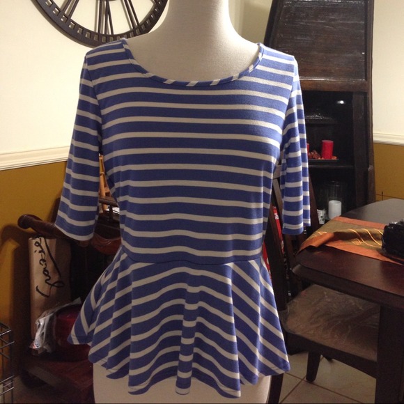 Striped peplum top
