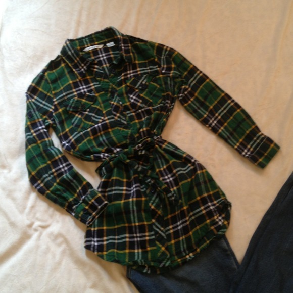 Green Plaid Top