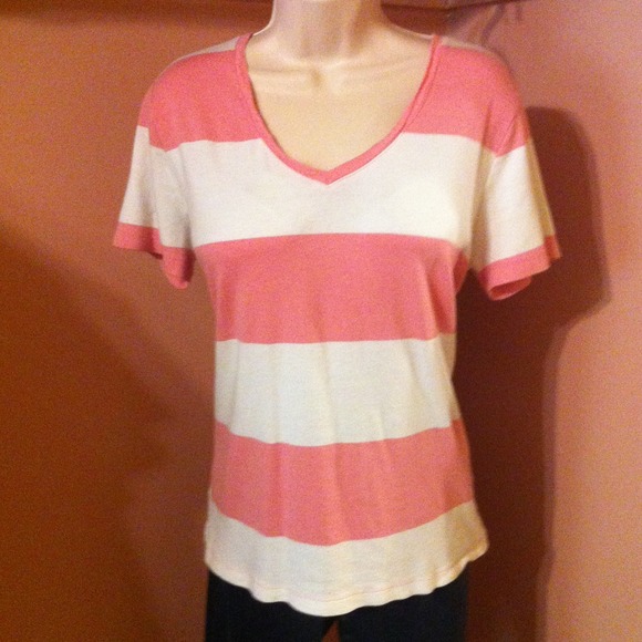 Pink and white striped top - Picture 1 of 4