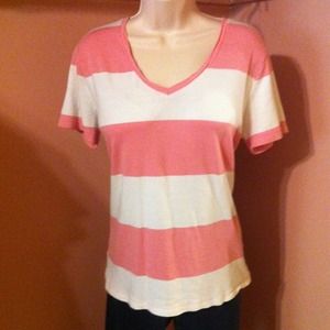 Pink and white striped top