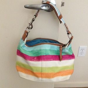 Multi colored coach bag