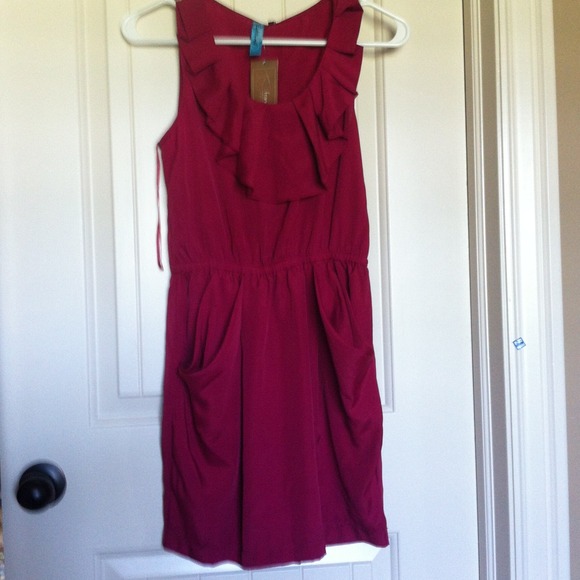 Red silk dress. New with tags