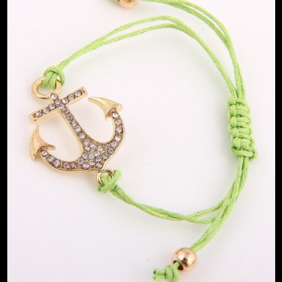 Hannah Beury Jewelry - Green Anchor Bracelet