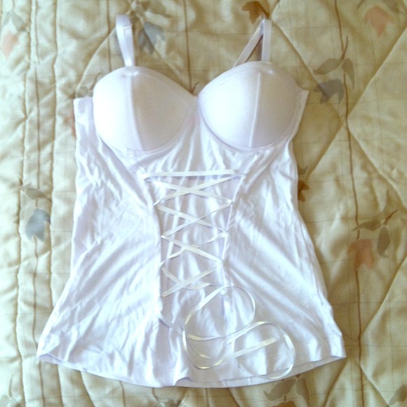 All White Glo Bustier Top