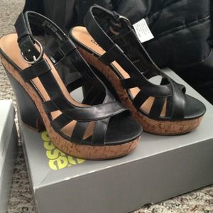 Black cork sandals ---price reduce