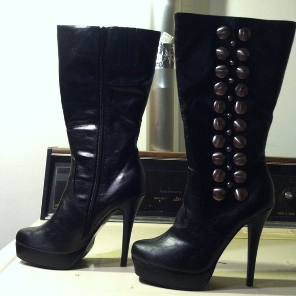 Rocker chic studded boots
