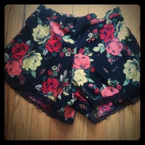 Silk flower shorts