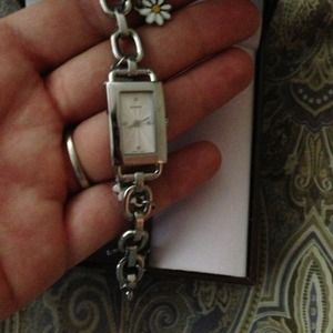 Coach watch with daisies