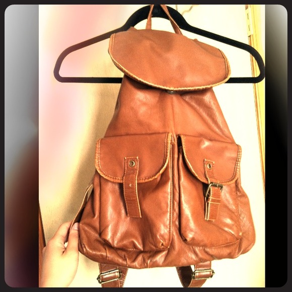 Cute leather bookbag or backpack.