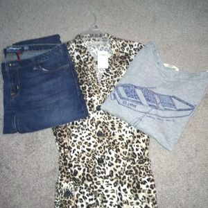 Bundle of dress, jeans and shirt