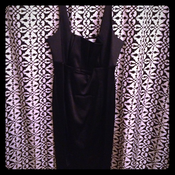BNWT- Calvin Klein Black Stretch Silk Dress