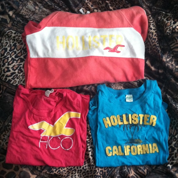 Hollister bundle! 2 tees and a half sleeve hoodie