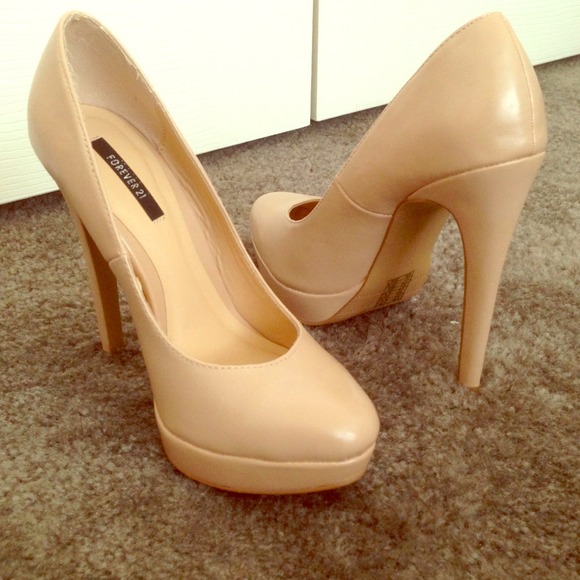 Reserved!! Forever 21 Sky High Nude Heels