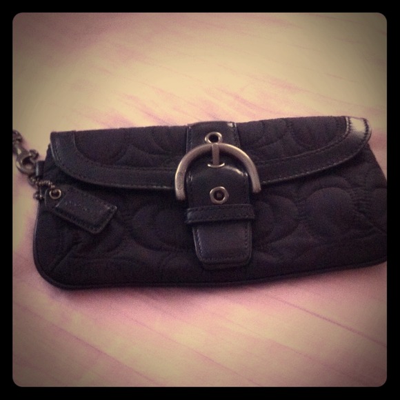 Coach black wristlet