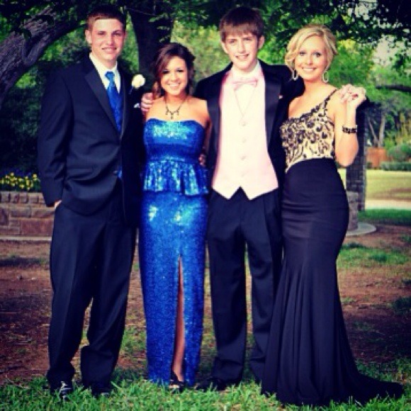 Royal blue peplum prom dress!