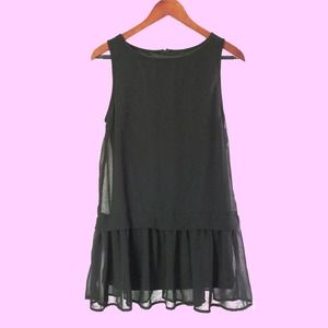 FOREVER 21 Floaty Black Tunic Dress Top.