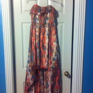 Beautiful snakeskin hi lo dress strapless