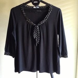 Jones New York Signature Black Polka Dots 3X