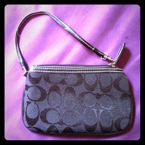 Black coach wristlet