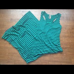 Love Culture Navy/Green Striped Maxi Dress.