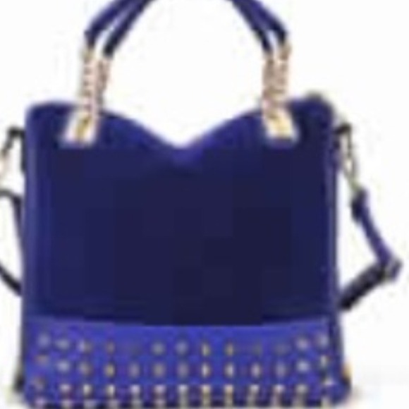 Blue studded purse