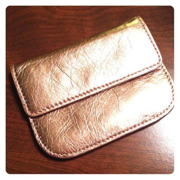 *SOLD* J. Crew Pink Metallic Leather Wallet