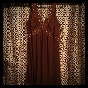 🚫SOLD🚫Brown Summer Dress with Gold Studs