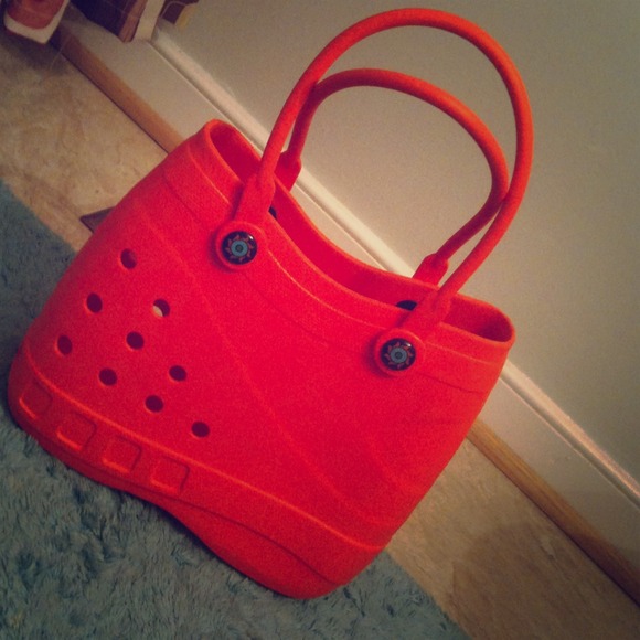 Orange Croc bag super cool