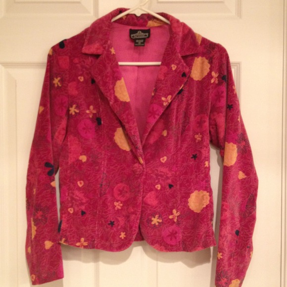 Funky/Chic Velvety Cropped Tailored Jacket