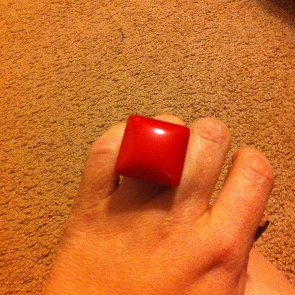 Red square ring