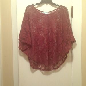 Brown lace poncho