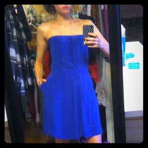 Royal Blue Funkional Strapless Dress